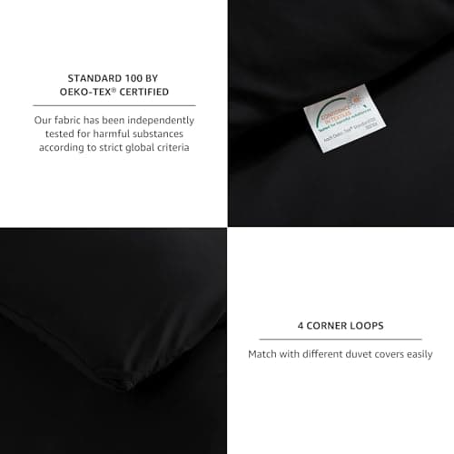 CozyLux Queen Comforter Set Black, 3 Pieces Solid Comforters Queen Size Breathable Quilted Bedding Sets, Luxury Soft Microfiber Down Alternative Comforter for All Season (1 Comforter & 2 Pillowcases) view 5