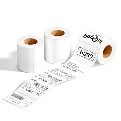 3 Rolls Thermal Label Stickers 1.57"x1.18" (40x30mm) Waterproof Scratch & Oil Proof 230 Pcs Per Roll