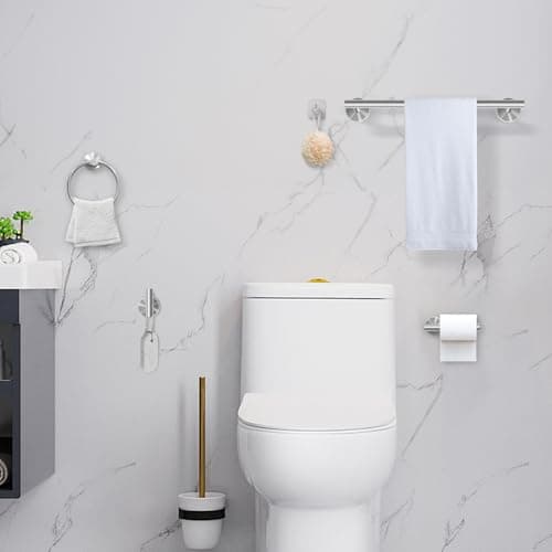 8-Piece Bathroom Hardware Set, Brushed Nickel, SUS304 Stainless Steel, Includes 16" Towel Bar, Toilet Paper Holder, Towel Hooks, Towel Racks for Bathroom (11 PSC Silver) view 2