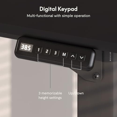 FLEXISPOT 4 Legs Standing Desk 55 x 28 Inch Electric Adjustable Height with Splice Board Home Office Sit Stand Up Desk, Black Top + Black Frame view 6