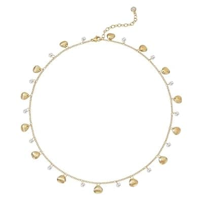 MTMY Gold Choker Necklace for Women 14K Gold Plated Cubic Zirconia Cross Heart Shell Teardrop Charm Station Choker Necklace Dainty CZ Chain Necklaces for Women Trendy Summer Jewelry Gifts