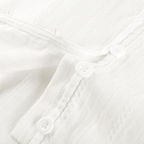 Belle Poque Women's Ruffle Sleeve Cotton Shirts V Neck Button Down Lace Crochet Blouses Spring Summer Dressy Casual Tops 2026 view 5