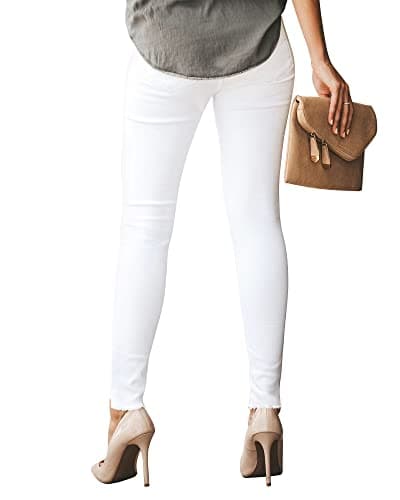 POTILI Womens Ripped Jeans Stretch Skinny Jeans for Women Butt Lifting Distressed Jeans High Waisted Denim Pants Light Blue view 2