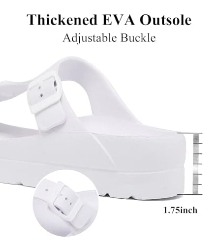Haifago Women's Platform Sandals with Arch Support, Summer Beach Slides Adjustable Buckle Comfortable Lightweight EVA Slip on Slide view 5