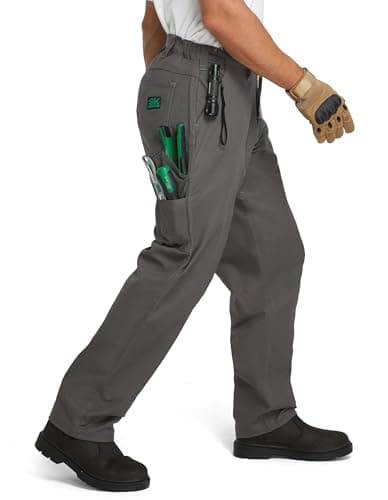SKPRO Men's Work Pants Stretch Flex, Casual Pants Relaxed Fit, Water Resistant Carpenter Pants Heavy Duty view 3