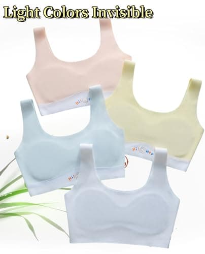 Girls Training Bra with Pads, Beginner Bras for Teens (US, Ages 10-12) view 6