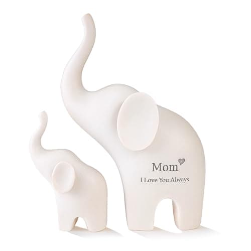 Eluviora Gifts for Mom: 5.5” Elephant Mama and Baby Figurine - Mom Birthday Gifts from Daughter or Son - Elephant Gifts for Mother’s Day and Christmas Keepsake Decor — image 1