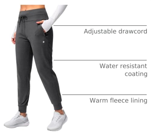 G Gradual Women's Fleece Lined Joggers Water Resistant Hiking Pants view 3