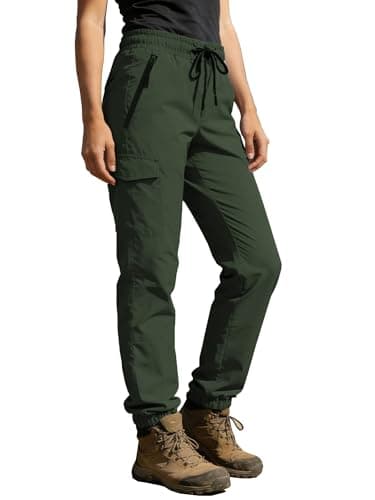 Hiking Pants Women UPF 50+ Cargo Quick Dry Water Resistant Elastic Waist 4 Pockets Lightweight Travel Work Casual Running view 4