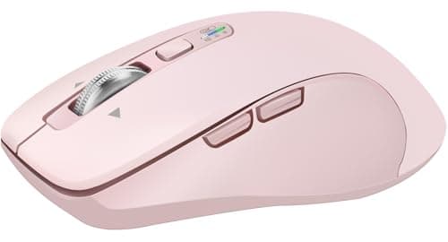 CITLLA Wireless Bluetooth Mouse (USB + BT1 + BT2), Full Size Mouse, 4-Way Scrolling, Multi-Device Silent for Computer, Laptop, iPad, MacBook (Pink) view 2