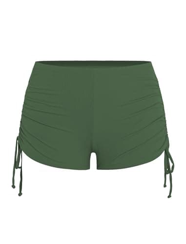 ZAFUL Women's V-Wire Tankini Swimsuits Tummy Control Ruched Top Two Piece Bathing Suits with High Waisted Shorts view 5