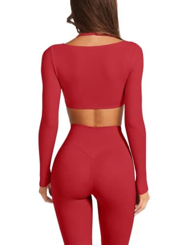 LASLULU Women 2 Piece Workout Sets Padded Halter Sports Bras Yoga Leggings view 3