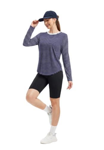 Womens Long Sleeve Top Crew Neck Curved Hem Lightweight Casual Tunic view 4