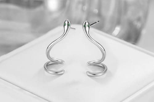 XIUQILAI 14K Gold Plated Stud Earrings for Women, with 925 Sterling Silver Posts, Heart/Butterfly/Snake Small Earring Lightweight Clip On Stud, Cartilage Helix Piercing view 2