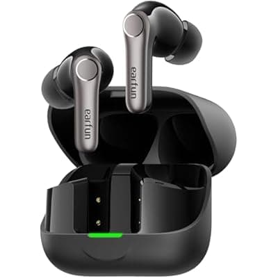 EarFun Air Pro 4+ Adaptive Noise Cancelling Wireless Earbuds, Qualcomm aptX Lossless, Dual Drivers, Translation Earbuds, Snapdragon Sound, 6 Mics AI Clear Calls, Hi-Res Sound, LDAC, Bluetooth 6.0, 54H