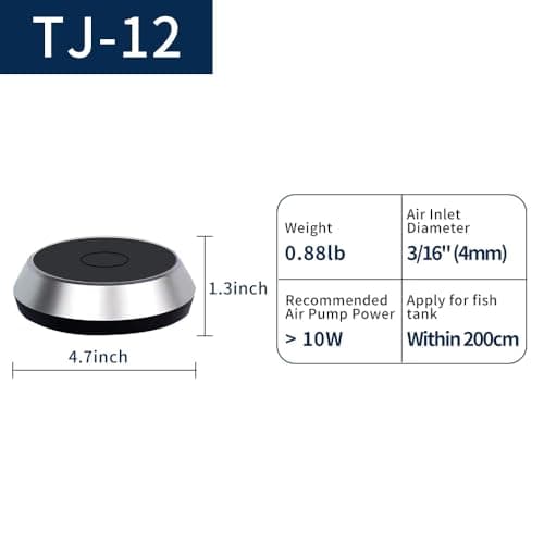 4.7 Inch Aquarium Air Stone Disc Bubble Diffuser Release Tool with 6Ft Air Tube, 2 Pieces Air Stones Oxygen Diffuser for Fish Tank, Ponds & Circulation System, Check Valve Hydroponic Aeration Bubbler view 2