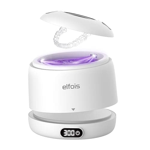 Elite Dental Cleaning Pod - 45kHz Ultrasonic Retainer Cleaner Machine with 4 Cleaning Modes - Sonic Dental Pod for Invisalign, Aligners, Mouth Guards, Night Guards and Dentures