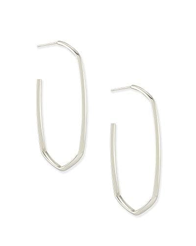 Kendra Scott Danielle Hoop Earrings in Rhodium-Plated Brass, Fashion Jewelry for Women