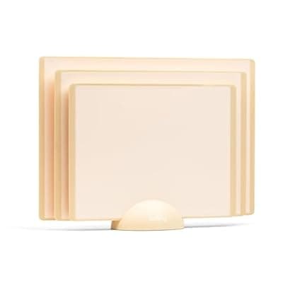 SMIRLY Plastic Cutting Board Set with Holder 3 Pieces, Non-Slip Dishwasher Sa…