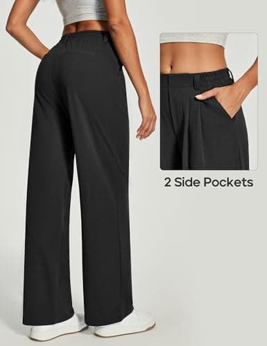 Wide Leg Stretchy Work Pants Women Dress Pants Business Casual Outfits view 3