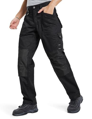 DURAWERK Men's Work Pants, Carpenter Pants with Reinforced Knee Pad Pockets, Durable Cargo Pants view 2