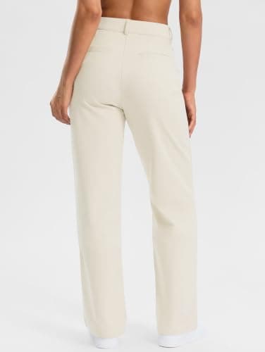 Soothfeel Womens Fleece Lined Pants 28"/30"/32" Work Dress Pants Belt Loops view 2