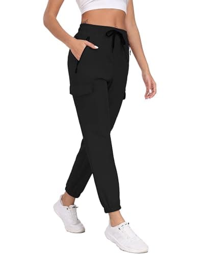 Hiking Pants Women UPF 50+ Cargo Quick Dry Water Resistant Elastic Waist 4 Pockets Lightweight Travel Work Casual Running view 4
