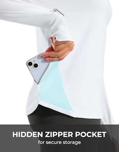 G Gradual Long Sleeve Workout Tops for Women Quick Dry Lightweight Running Athletic Shirts with Zip Pocket Moisture Wicking view 4