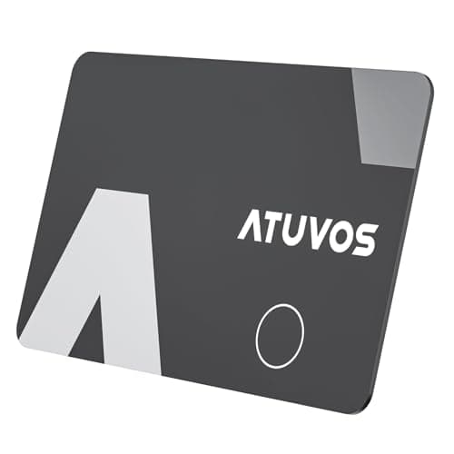 ATUVOS Wallet Tracker Card Ultra-Thin 1.6mm, Smart Air Tag Bluetooth Tracker Works with Apple Find My (iOS Only), Item Finder Tag for Luggage, Passports, 3-Year Battery Life, IP67 Waterproof, 1 Pack
