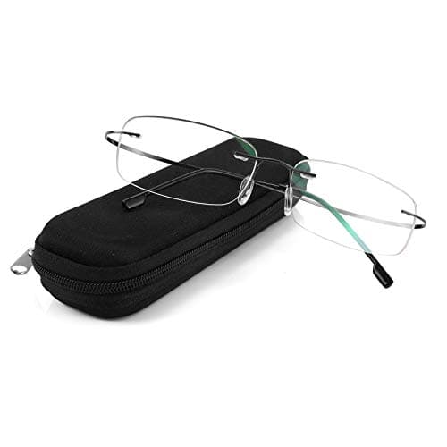 FEISEDY Lightweight Rimless Titanium Stainless Steel Anti-Blue Light Reading Glasses B2686 view 2