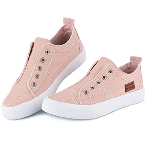 JENN ARDOR Womens Slip On Fashion Sneakers No Laces Comfortable Casual Low Canvas Sneakers Flats Walking Shoes view 5