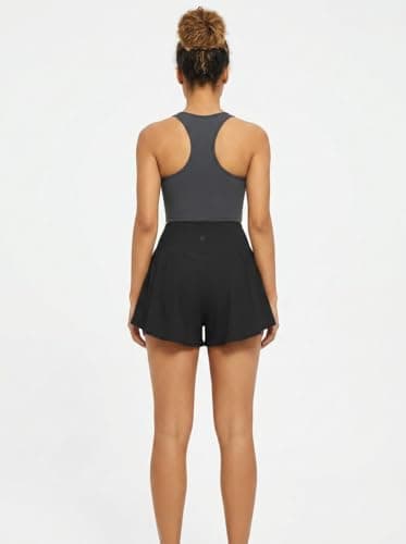 gaimoliso Crossover 2-in-1 Flowy Workouts Shorts Women Running Shorts with Pockets Spandex Shorts for Athletic Tennis Skorts view 4