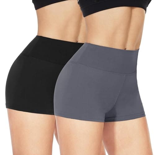 NexiEpoch 2 Pack Biker Shorts for Women - 3"/5"/8" Booty Volleyball High Waisted Black Spandex Shorts for Yoga Dance Workout — image 1