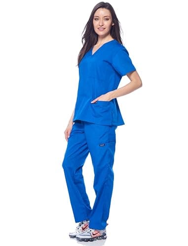 Dagacci Scrubs Medical Uniform Women and Man Scrubs Set Medical Scrubs Top and Pants view 3