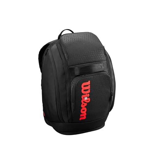 WILSON Clash V3 Super Tour Tennis Backpack - Black/Infrared, Holds up to 2 Rackets