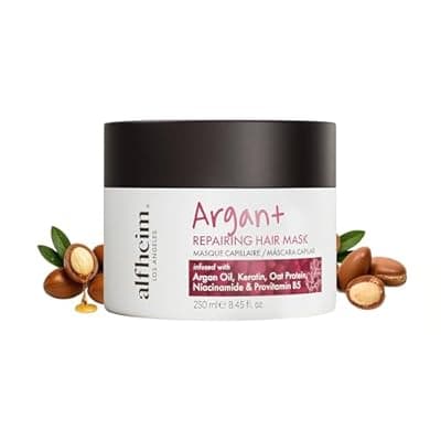 ALFHEIM Argan+ Repairing Hair Mask for Dry, Damaged & Frizzy Hair with Argan Oil, Keratin – Deep Conditioning, Shine & Frizz Control – Intensive Hydration, Color Safe, Sulfate Free – 8.45 oz