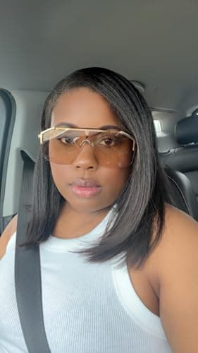 FEISEDY Classic Siamese One Piece Oversized Sunglasses Nice Rimless Stylish Retro Design for Women Men B2634 view 4