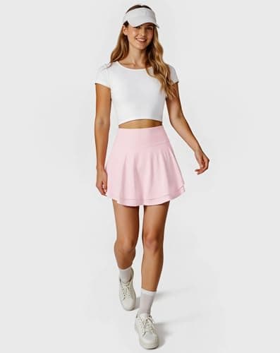 Women's Mini Tennis Skirts with Build-in Shorts Pockets, Y2K High Waisted Athletic Skorts for Golf Workout Casual view 4