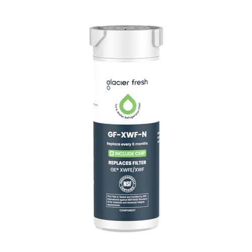 GLACIER FRESH Water Filter Compatible with XWFE (Built-in CHIP), Replacement for GE XWFE, XWF Refrigerator Water Filter NSF/ANSI 42 Certification Pack of 1 — image 1