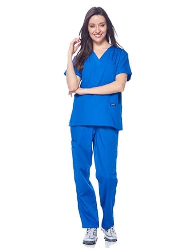 Dagacci Scrubs Medical Uniform Women and Man Scrubs Set Medical Scrubs Top and Pants view 2