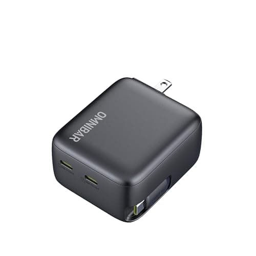Omnibar Retractable 67W USB C Charger, 3 in 1 GaN Fast Charging Block with Foldable Plug, Compact PD PPS Type C Wall Charger for iPhone 17/16/15, Samsung Galaxy S26/S25, iPad, MacBook Air/Pro view 2