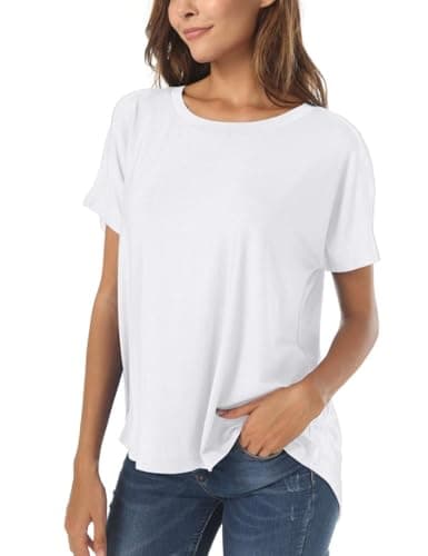 Herou Casual Summer Short Sleeve High Low Loose T Shirt Basic Tees Tops for Women — image 1