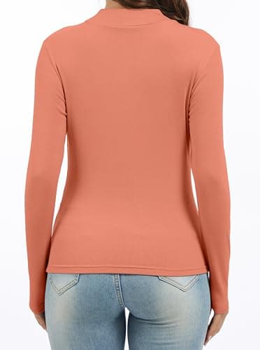 Jeqeocafy Women's Knitted Rib Mock Neck Long Sleeve Tshirt Fall Fashion Basic Thermal Underwear Tops Winter Clothes 2026 view 4