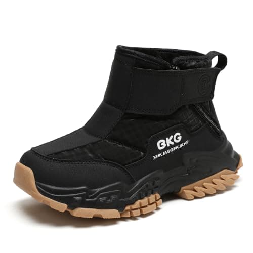 Kids Snow Ankle Boots Waterproof Winter Shoes for Boys Girls Children Youth, Anti-Slip ‌Hook & Loop‌ Zip Insulated Lined for Outdoor Cold Weather Hiking — image 1