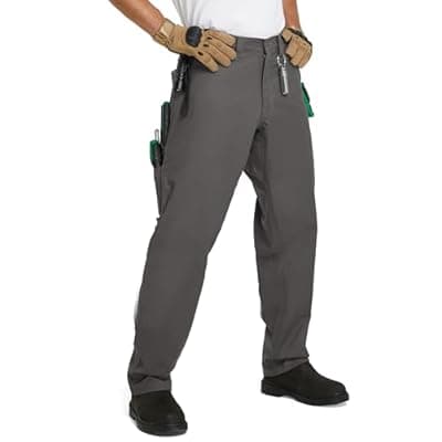 SKPRO Men's Work Pants Stretch Flex, Casual Pants Relaxed Fit, Water Resistant Carpenter Pants Heavy Duty