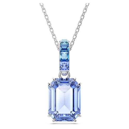 Swarovski Millenia Pendant, Octagon Cut, Blue, Rhodium Finished