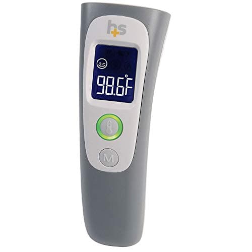 HealthSmart Digital Temporal Thermometer with No Contact Infrared Technology, Babies, Children or Adults, Test Temperature of Objects or Air with Alarm and Memory Function, FSA & HSA Eligible