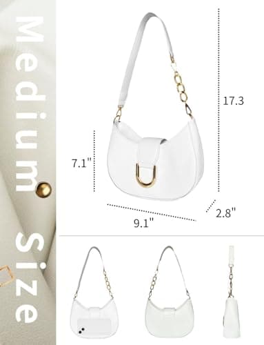 Gleease Cute Small Purse for Women Vintage Shoulder Bag Hobo Leather Handbag with Zipper view 5