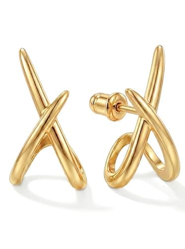 Gold Earrings for Women Trendy,14K Gold Stud Earrings Dainty Earrings Simple Minimalist Gold Earrings Hypoallergenic Earring for Women Gifts — image 1