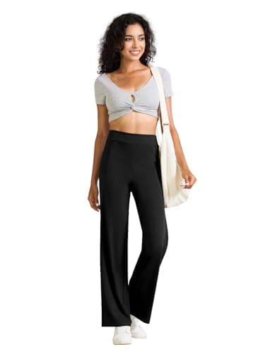 Wide Leg Yoga Pants Women High Waisted Loose Stretch Lounge Causal Work Workout Gym Trousers with Pockets view 4